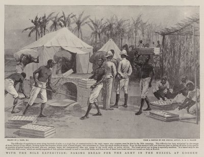 With the Nile Expedition, Baking Bread for the Army in the Nuzzul at Kosheh by Joseph Nash